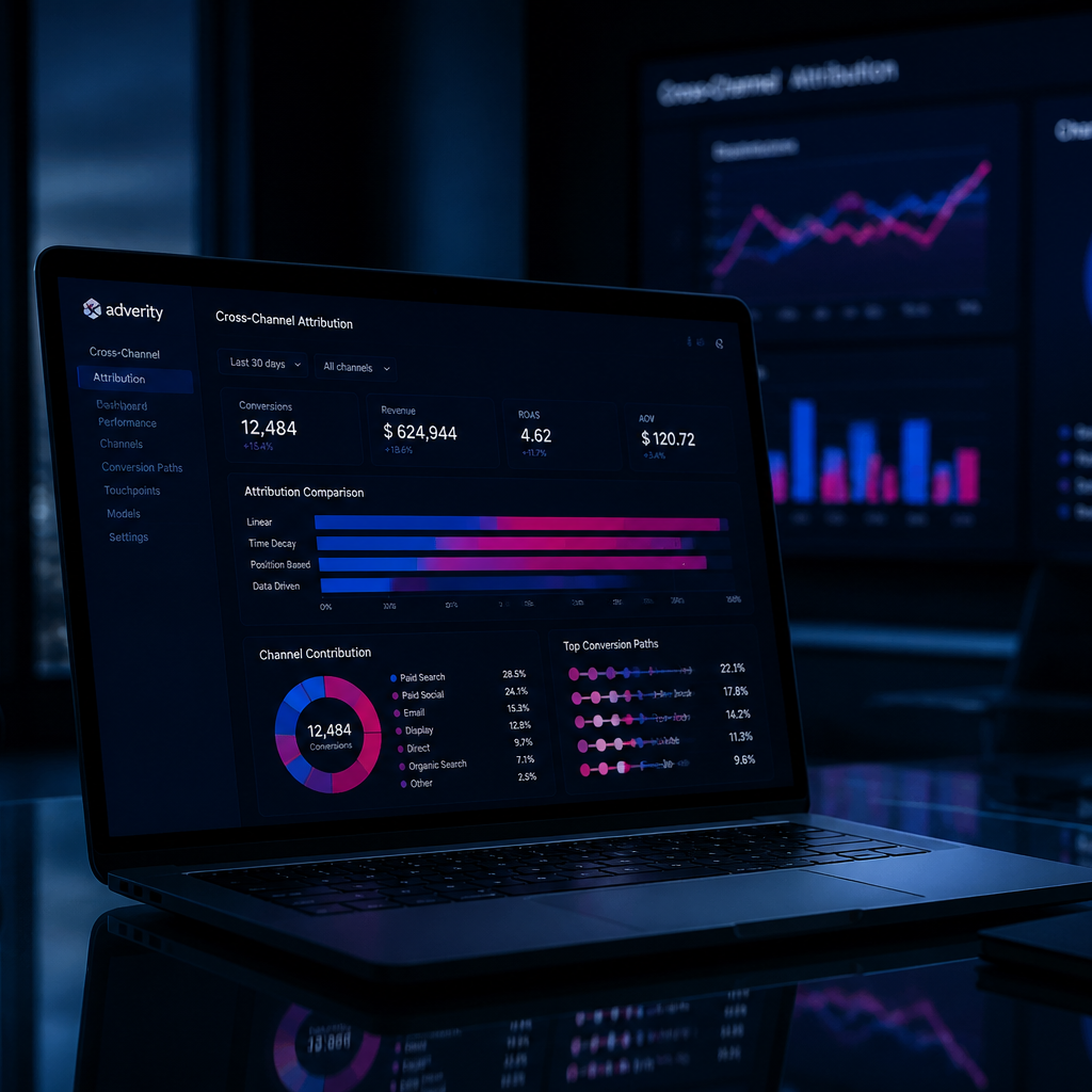 Grafici di analisi dati su un laptop in un ufficio moderno per misurare il ROI dei social media marketing.